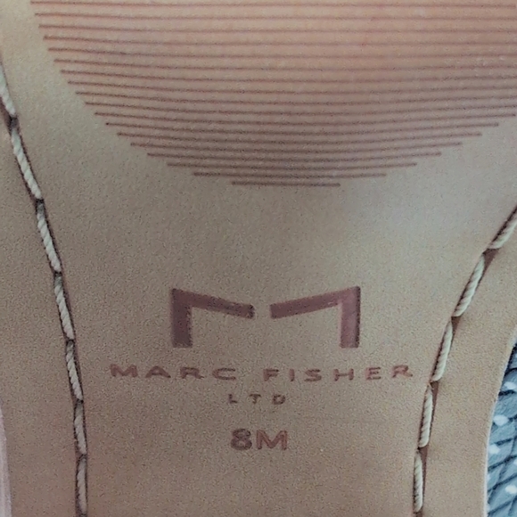 Women's Black and White Polka Dot Heeled Mules Mivolla By Marc Fisher - Picture 7 of 9